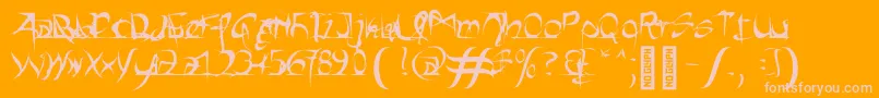 Heartbeats Black-Schriftart – Rosa Schriften auf orangefarbenem Hintergrund