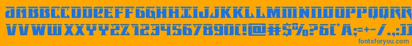 フォントLifeforcelaser – オレンジの背景に青い文字