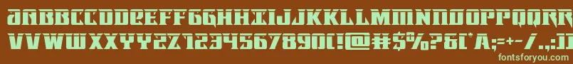 Lifeforcelaser-fontti – vihreät fontit ruskealla taustalla