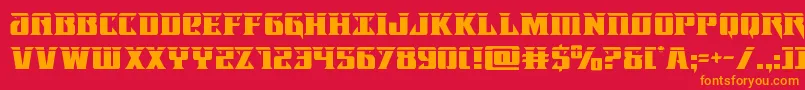 フォントLifeforcelaser – 赤い背景にオレンジの文字