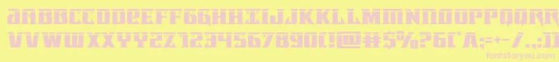 Lifeforcelaser-fontti – vaaleanpunaiset fontit keltaisella taustalla