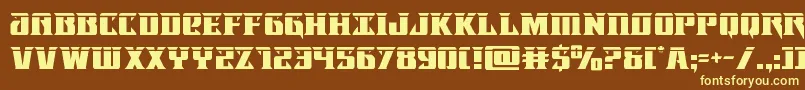 Lifeforcelaser-fontti – keltaiset fontit ruskealla taustalla