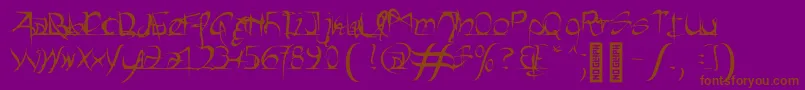 Heartbeats Bold-Schriftart – Braune Schriften auf violettem Hintergrund