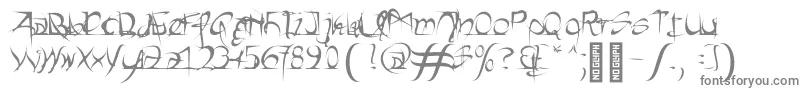 Heartbeats Bold-fontti – harmaat kirjasimet valkoisella taustalla