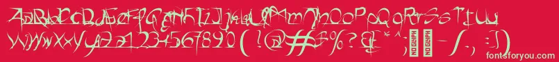 fuente Heartbeats Bold – Fuentes Verdes Sobre Fondo Rojo