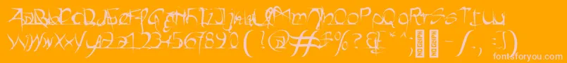Heartbeats Bold-Schriftart – Rosa Schriften auf orangefarbenem Hintergrund