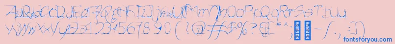 Heartbeats Light Font – Blue Fonts on Pink Background