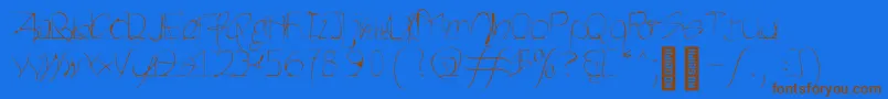 Heartbeats Light Font – Brown Fonts on Blue Background