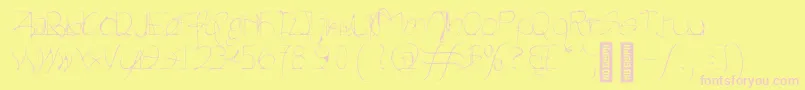 Heartbeats Light-Schriftart – Rosa Schriften auf gelbem Hintergrund