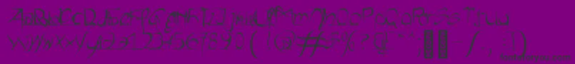 Heartbeats Medium-Schriftart – Schwarze Schriften auf violettem Hintergrund