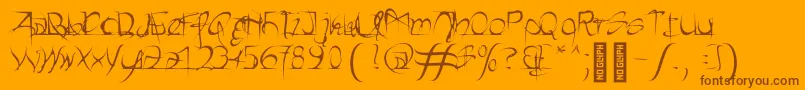 Weitere Informationen zur Heartbeats Medium-Schriftart Heartbeats Medium-Schriftart – Braune Schriften auf orangefarbenem Hintergrund