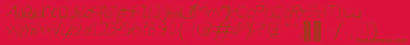 Heartbeats Regular-Schriftart – Braune Schriften auf rotem Hintergrund