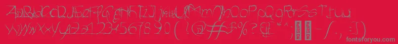 Heartbeats Regular-Schriftart – Graue Schriften auf rotem Hintergrund