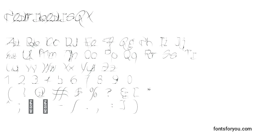 Czcionka HeartbeatsGX – alfabet, cyfry, specjalne znaki