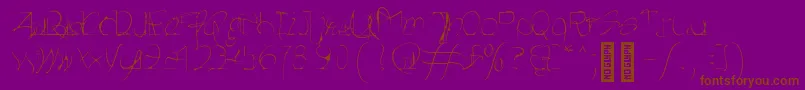 HeartbeatsGX-Schriftart – Braune Schriften auf violettem Hintergrund