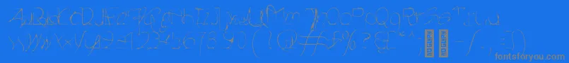 HeartbeatsGX-Schriftart – Graue Schriften auf blauem Hintergrund