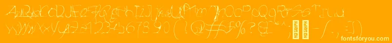 HeartbeatsGX-Schriftart – Gelbe Schriften auf orangefarbenem Hintergrund