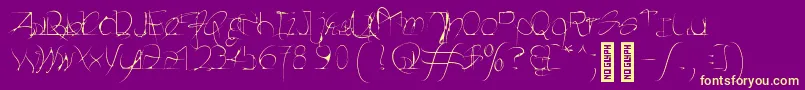 fuente HeartbeatsGX – Fuentes Amarillas Sobre Fondo Morado