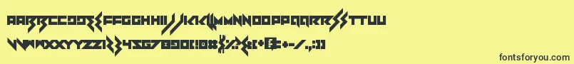 フォントHeartbreaker – 黒い文字の黄色い背景