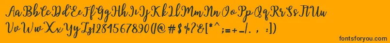 Hearted Script Font – Black Fonts on Orange Background