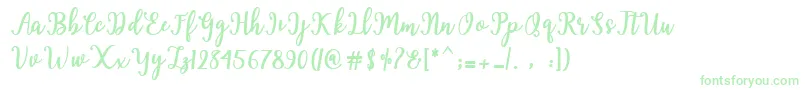 Fonte Hearted Script – fontes verdes em um fundo branco