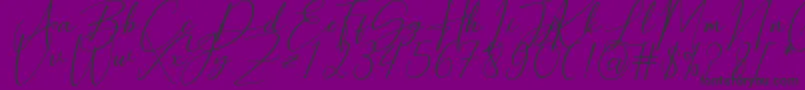 Fonte Hearth Stone – fontes pretas em um fundo violeta