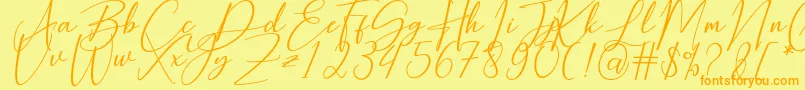 Hearth Stone Font – Orange Fonts on Yellow Background