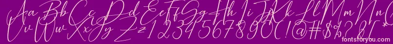 Hearth Stone Font – Pink Fonts on Purple Background