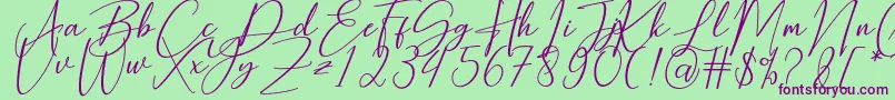 Hearth Stone Font – Purple Fonts on Green Background