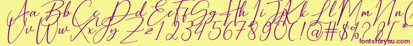 Hearth Stone Font – Purple Fonts on Yellow Background