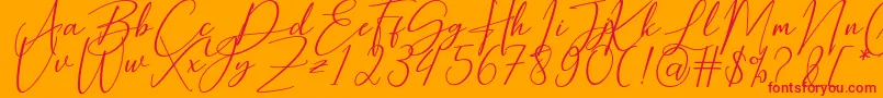 Hearth Stone Font – Red Fonts on Orange Background