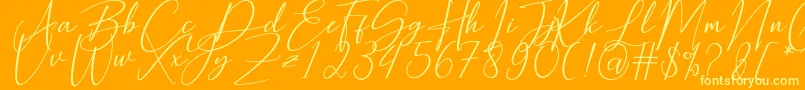 Hearth Stone Font – Yellow Fonts on Orange Background