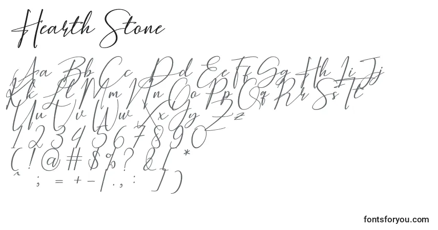 Schriftart Hearth Stone (129218) – Alphabet, Zahlen, spezielle Symbole