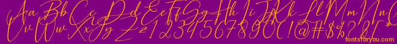 Hearth Stone Font – Orange Fonts on Purple Background