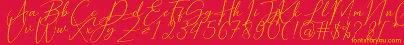 Hearth Stone Font – Orange Fonts on Red Background