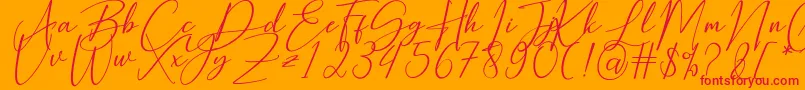 Hearth Stone Font – Red Fonts on Orange Background