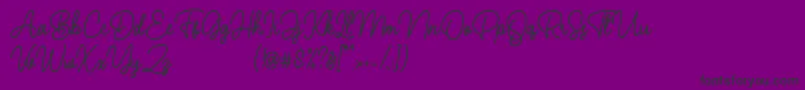 Hearthline Demo-fontti – mustat fontit violetilla taustalla