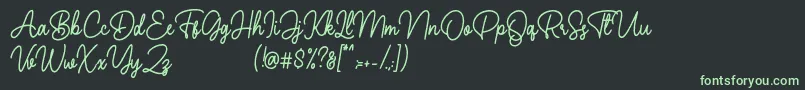 Шрифт Hearthline Demo – зелёные шрифты на чёрном фоне