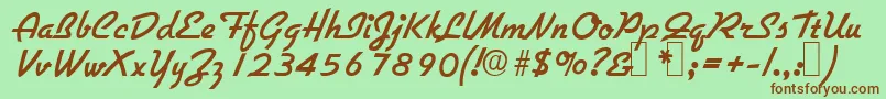 Czcionka G731ScriptRegular – brązowe czcionki na zielonym tle