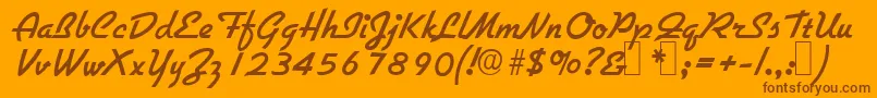 G731ScriptRegular Font – Brown Fonts on Orange Background