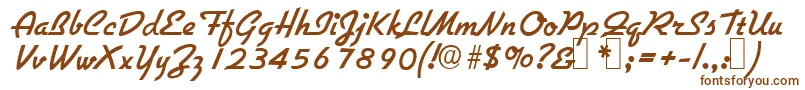 Czcionka G731ScriptRegular – brązowe czcionki na białym tle