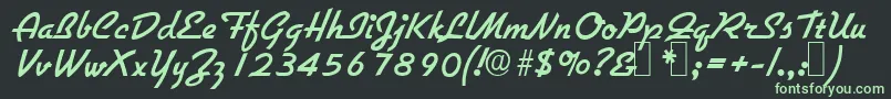 G731ScriptRegular Font – Green Fonts on Black Background