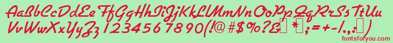 Шрифт G731ScriptRegular – красные шрифты на зелёном фоне