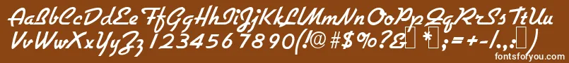 フォントG731ScriptRegular – 茶色の背景に白い文字