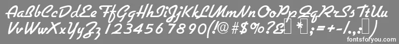 Шрифт G731ScriptRegular – белые шрифты на сером фоне