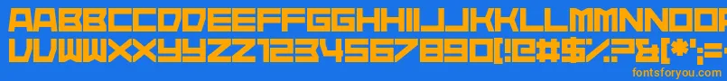 Heartisan Font – Orange Fonts on Blue Background