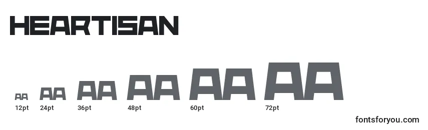 Размеры шрифта Heartisan
