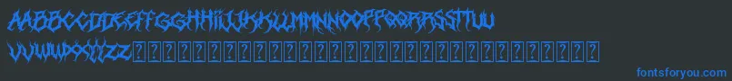 Heartless Font – Blue Fonts on Black Background