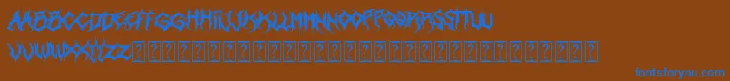 Heartless Font – Blue Fonts on Brown Background
