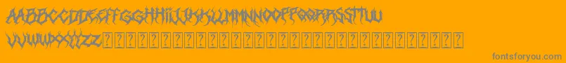 Heartless-Schriftart – Graue Schriften auf orangefarbenem Hintergrund